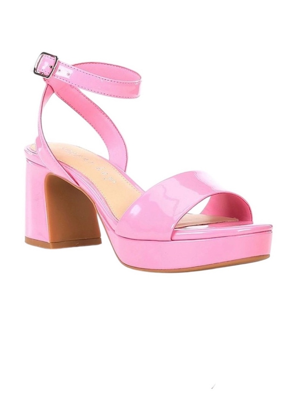 Copper Key Pink Platform Block Heels